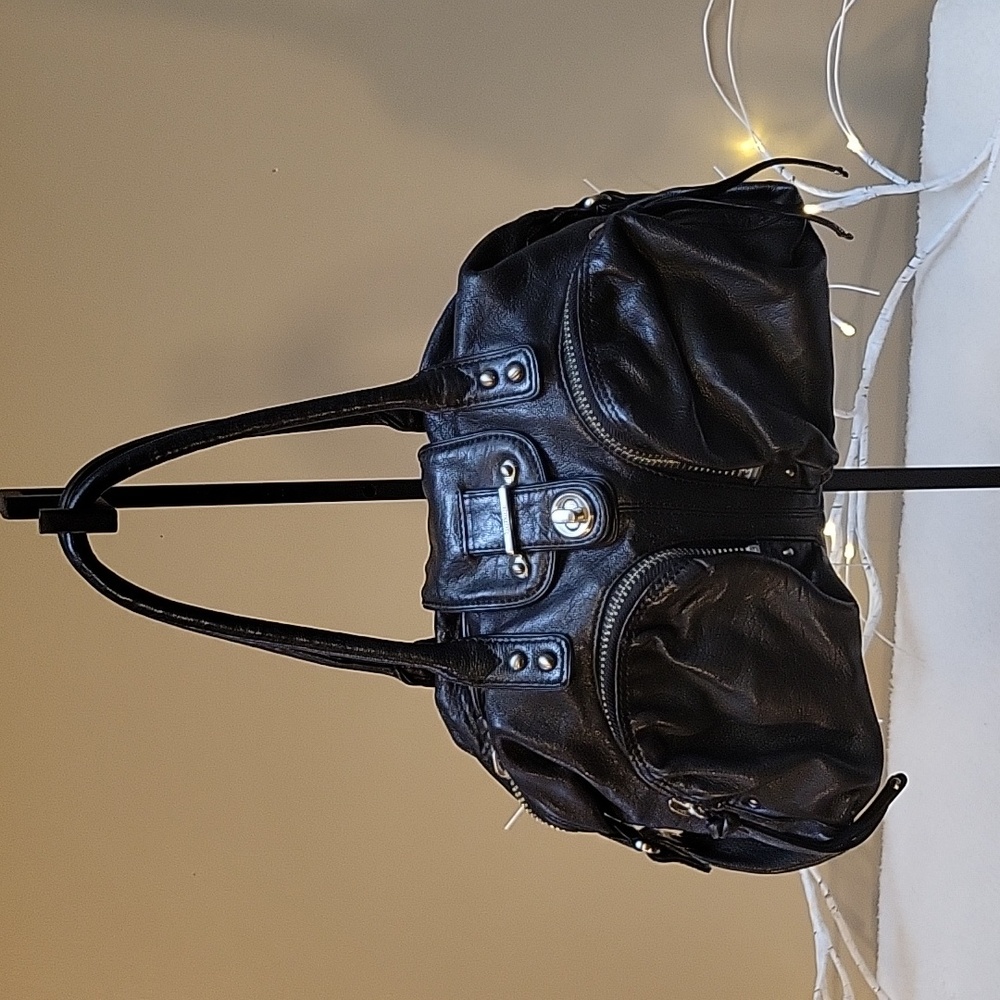 Botkier Dark Leather Shoulder Bag with Dual Pockets